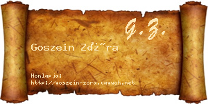 Goszein Zóra névjegykártya